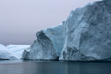 Icebergs in Ilulissat Icefjord in Disko Bay, Greenland, Denmark