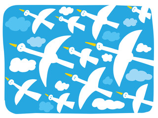 渡り鳥のイラストセット