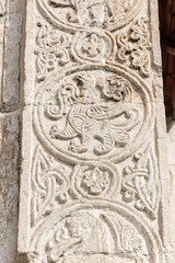 White stone carving St. George cathedral Yuriev-Polsky, Russia