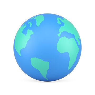 Nature blue Earth planet globe geography sphere shape realistic