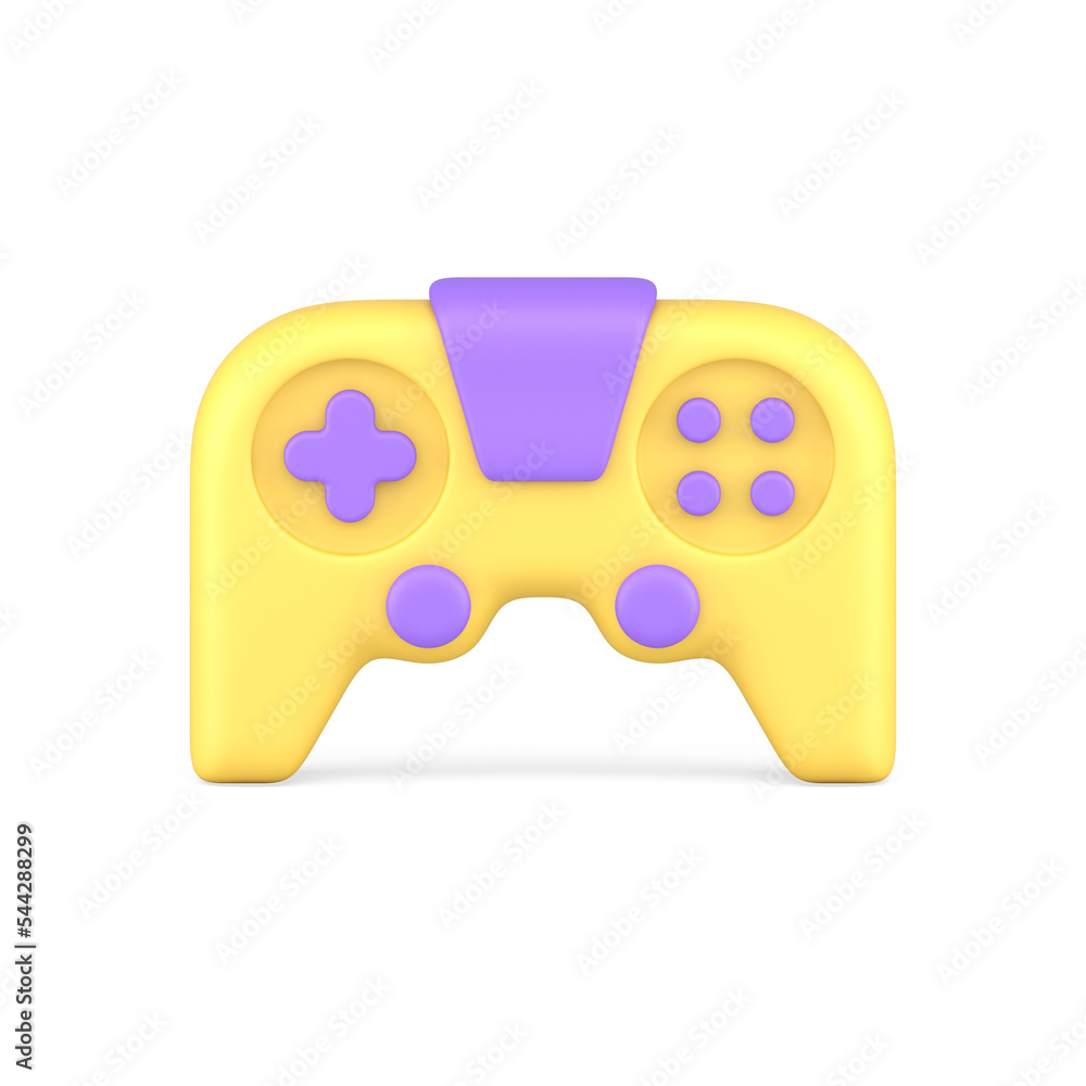 Aufkleber modern electronic gamepad computer joystick for internet video game playing 3d icon realistic illust