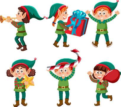Elf kids in Christmas theme