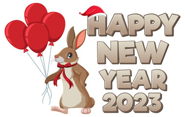 Happy New Year 2023 with cute rabbit