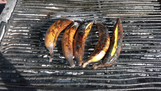 South American plantain banana cooked on the grill, a typical dish of Colombian cuisine
