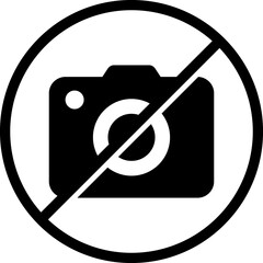 Crossed Camera Symbol. No Photo Sign 