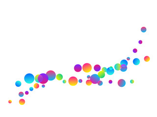 Magic flying confetti scatter vector illustration. Rainbow round elements birthday decor. Surprise burst falling confetti. Holiday celebration decoration background. Fun greeting.