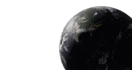 Earth planet viewed from space , 3d render of planet Earth..