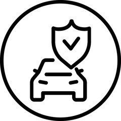 Car insurance icon, car protection