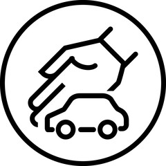 Car insurance icon, car protection