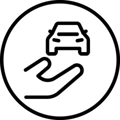 Car insurance icon, car protection