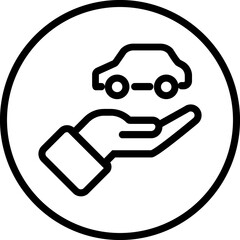 Car insurance icon, car protection