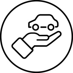 Car insurance icon, car protection