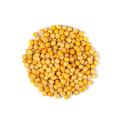 Dry Yellow Peas Isolated, Whole Pea Pile, Raw Legume, Dry Yellow Peas on White Background