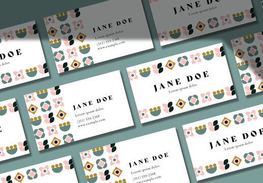 Buisness Cards with Floral Pattern