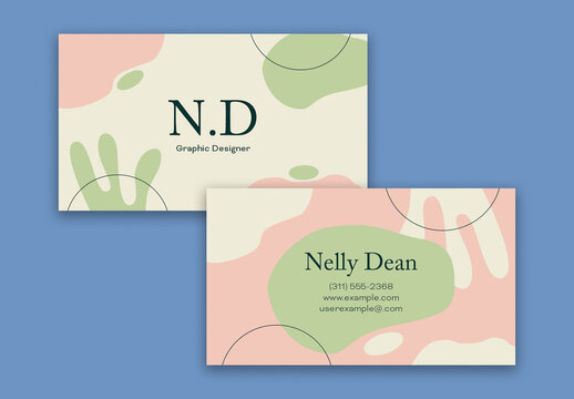 Beige and Pink Business Card
