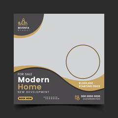 Home sale social media post banner template.