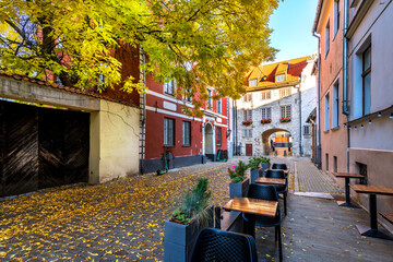 Autumn morning in old district of Riga – the capital of Latvia and famous city in Baltic region....