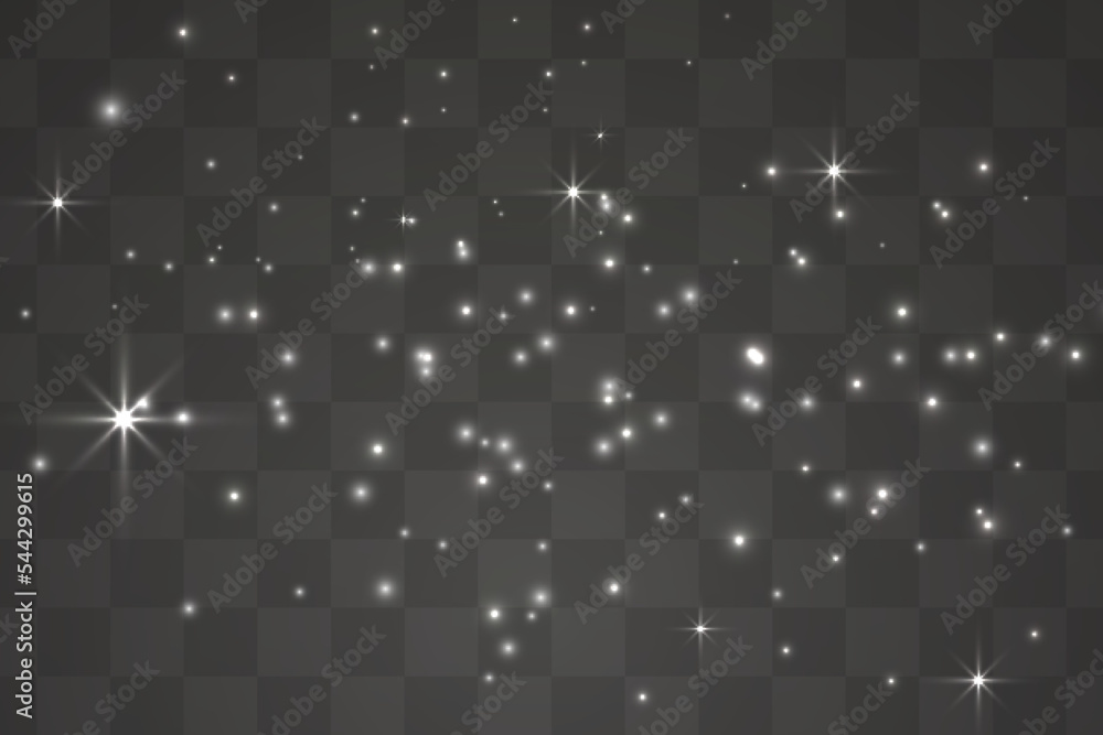 Wall mural vector sparkles on a transparent background. christmas abstract pattern. sparkling magical dust part