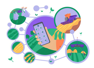 Smart farming with agricultural app controlling the process.