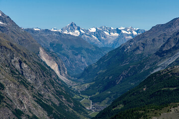 View of the mountains in the Wallis, Switzerland 