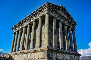 Garni pagan temple, a Greek temple in the Republic of Armenia. May 3, 2019.