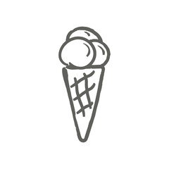 ice cream cone on white background