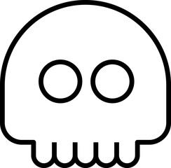 cartoon skull line icon