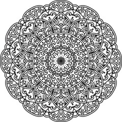 Adult coloring page Mandala.Template for coloring book page
