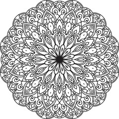 Adult coloring page Mandala.Template for coloring book page
