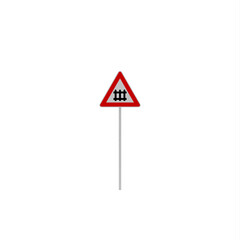 Danger road sign rail crossing