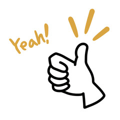 いいねを伝えるジェスチャー　ハンドサインアイコン