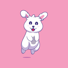cute bunny illustration suitable for mascot sticker and t-shirt design