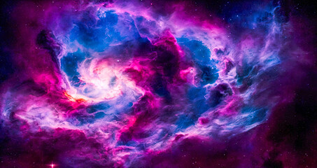 Obraz na płótnie Canvas Colorful illustration of nebula in space as background wallpaper design
