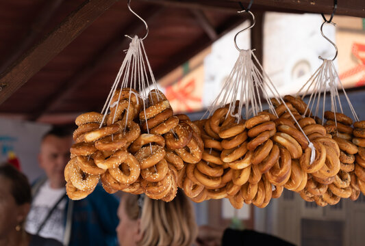 Hanging Small Bagels, Taralli, Small Tarallini, Bread Rings