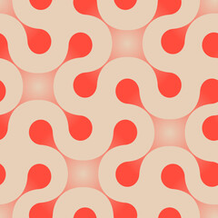 abstract organic snake seamless pattern ivory soft red