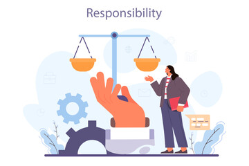 Soft skills concept. Business people or employee with responsibility.