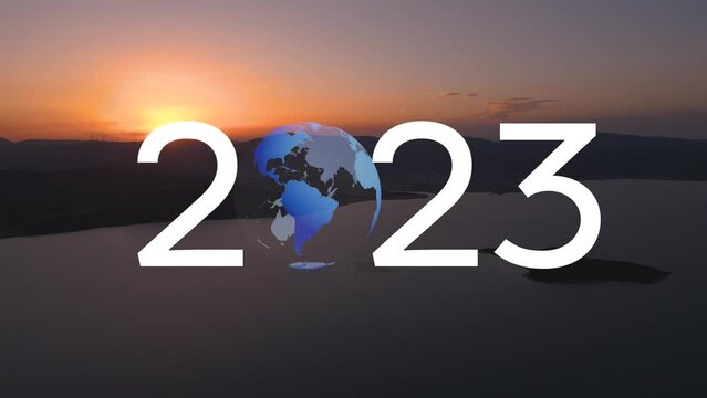 2023 New Year concept. Environmental technology concept. Sustainable development goals. SDGs. High quality 4k footage