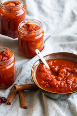 Bowl of freshly made tomato chutney