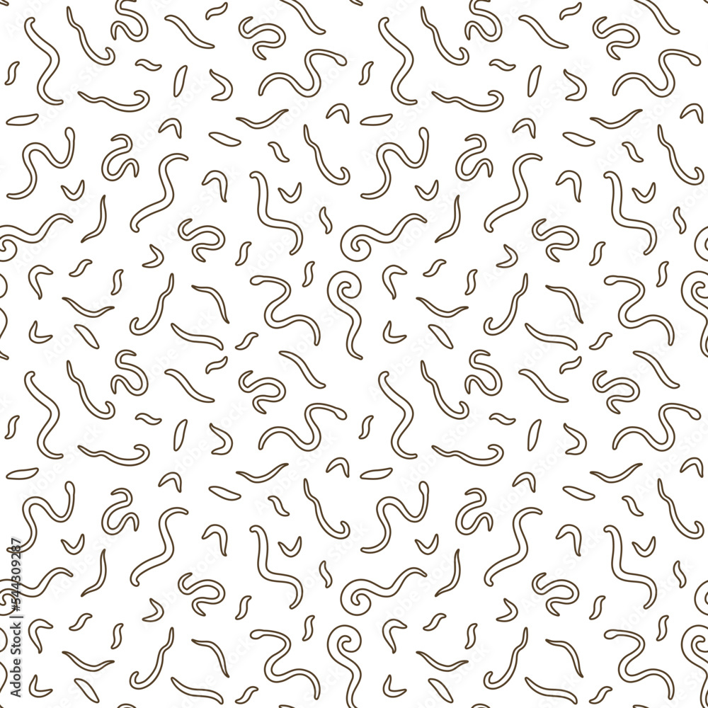 Aufkleber helminths vector concept minimal linear seamless pattern
