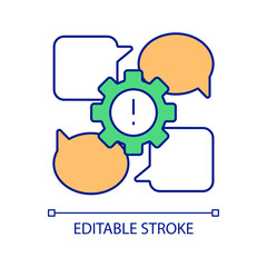 Communication issues RGB color icon. Chatting overload. Digital networking problems. Online messages. Isolated vector illustration. Simple filled line drawing. Editable stroke. Arial font used