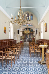 Fototapeta na wymiar The interior of the Agia Varvara Church in the Old Town of Rethymno, Crete, Greece