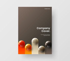 Geometric presentation design vector illustration. Creative realistic balls corporate identity concept.