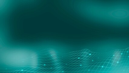Abstract Futuristic Background Green Grid