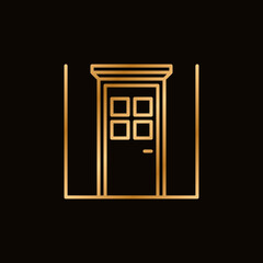 Door vector concept colorful icon in outline style