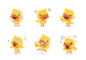 set of animal cartoon character mascot DUCK collection