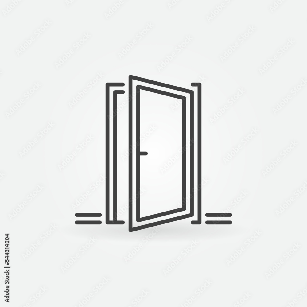 Poster door linear vector concept simple icon or sign