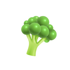A broccoli vegetable cartoon character emoji emoticon mascot. Isolated vector