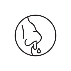 Broken nose color line icon. Pictogram for web page