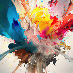 abstract colorful 3d paint splatter as wallpaper background