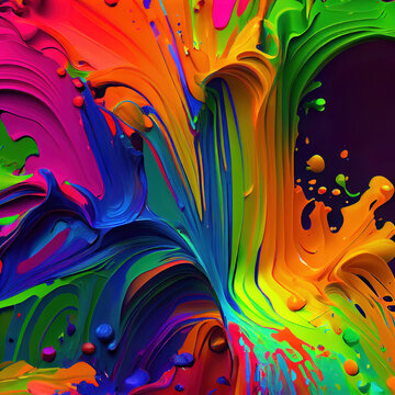 abstract colorful 3d paint splatter as wallpaper background